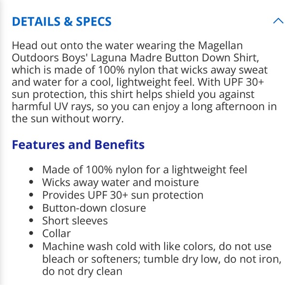 Magellan Outdoors Youth Laguna Madre Button Down Shirt, Boys L (14-16) - Picture 5 of 6